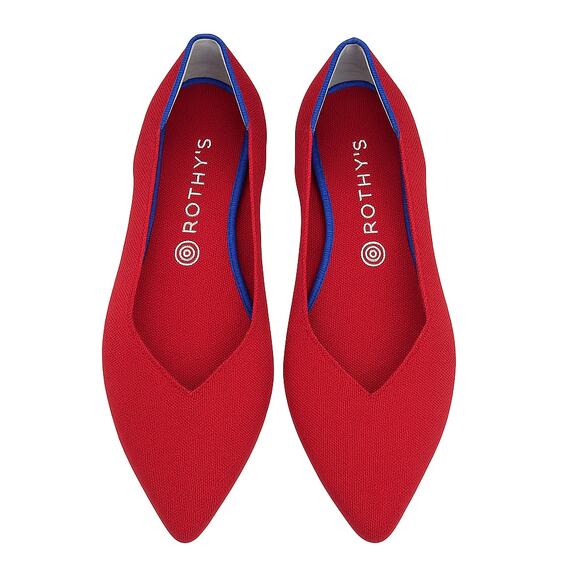 Rothy’s The Point Flats Women’s Size 9 Red Knit Recycled Washable Shoe - Picture 1 of 7
